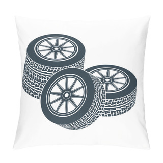 Personality  Rubber Wheel Tire Rim Drive Car Pillow Covers