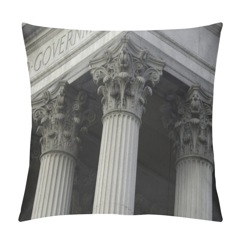 Personality  Corinthian columns on a government building pillow covers