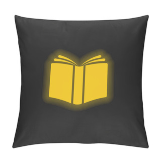 Personality  Book Cover Yellow Glowing Neon Icon Pillow Covers