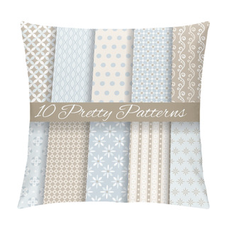 Personality  Pretty Pastel Vector Seamless Patterns (tiling, With Swatch) Pillow Covers