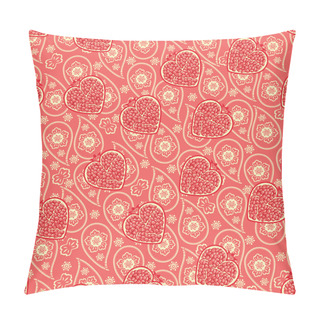 Personality  Heart Of Pomegranate And Paisley.Seamless Pattern Pillow Covers