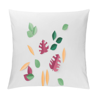 Personality  Composition Of Various Colorful Leaves Pillow Covers