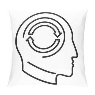 Personality  Recall Memory Icon Outline Vector. Care Lost Work. Health Mind Support Pillow Covers