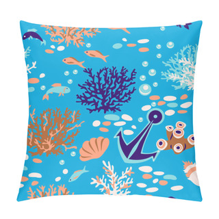 Personality  Seamless Pattern Underwater Life Of Sea Pillow Covers