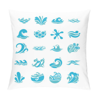 Personality  Bundle Of Waves Ocean Set Icons Pillow Covers