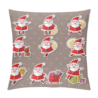 Personality  Cartoon Santa Claus Christmas Stickers Pillow Covers
