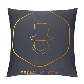 Personality  Abraham Lincoln Hat And Beard Shapes Golden Line Premium Logo Or Icon Pillow Covers