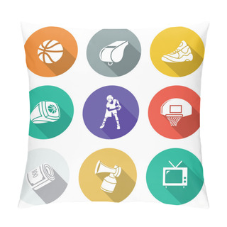 Personality  Basketball Icons Set. Vector Illustration. Pillow Covers