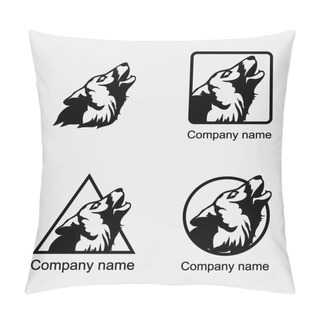 Personality  Set Of Wolf Logos Pillow Covers