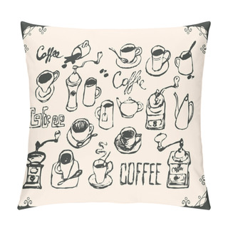 Personality  Set Drawing Utensils For Drinking Tea And Coffee Pillow Covers