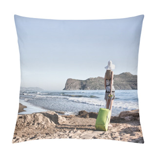 Personality  Lost Young Woman At Seaside Pillow Covers