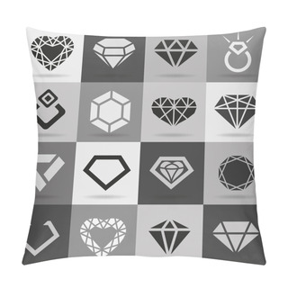Personality  Diamond Vector Icons Set Pillow Covers