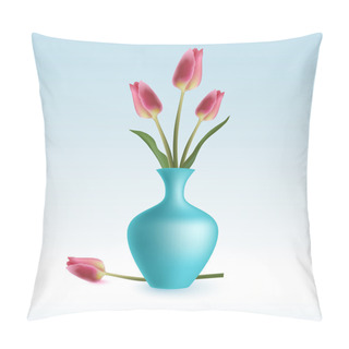 Personality  Vector Illustration Of Cute Tulips In Vase Pillow Covers