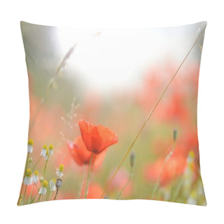 Personality  Red Poppy Field Pillow Covers
