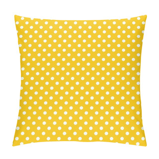 Personality  Seamless Vector Pattern With Small White Polka Dots On A Sunny Yellow Background. Pillow Covers