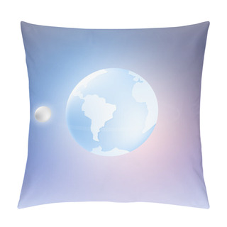 Personality  Planet Earth And Moon. Vector Illustration Pillow Covers