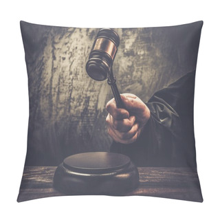 Personality  Judge's Hand Holding Wooden Hammer  Pillow Covers