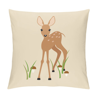 Personality  Fawn On A Beige Background. Pillow Covers