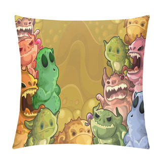 Personality  Cute Monsters Horizontal Background Pillow Covers