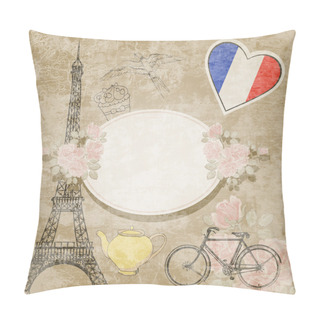 Personality  French Background, Vector Illustration  Pillow Covers