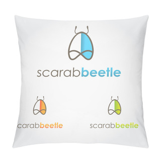 Personality  Bug Sign Icon. Beetle Logo Template Design. Pillow Covers