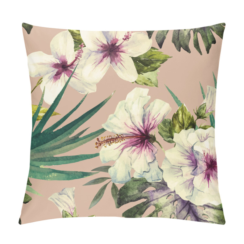 Personality  Watercolor Hibiscus Patterns Pillow Covers