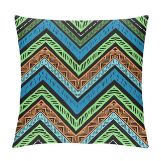 Personality  Stripes Bright Tribal Seamless Pattern With Zigzag Pillow Covers