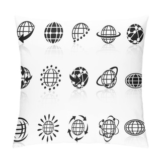 Personality  Globe Icons Pillow Covers