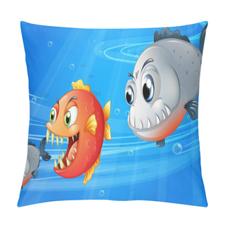 Personality  Three Scary Fishes Pillow Covers