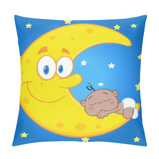 Personality  African  Baby Boy Sleeps On Moon Pillow Covers