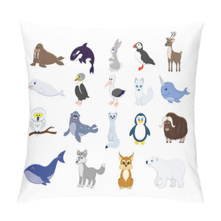 Personality  Big Set Of North Animals. Pillow Covers