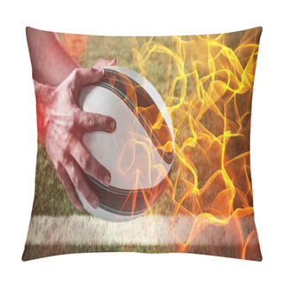 Personality  Hand Holding Rugby Ball Pillow Covers