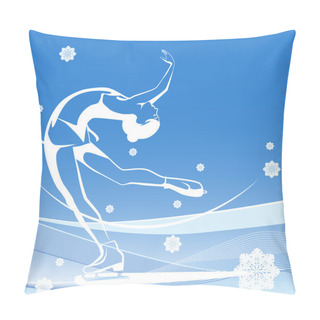 Personality  Winter Sport. Ladies Figure Skating. Ice Show. Pillow Covers