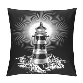 Personality  Lighthouse And Waves Pillow Covers