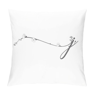 Personality  Vector Hand Drawn Floral J Monogram And Logo Pillow Covers