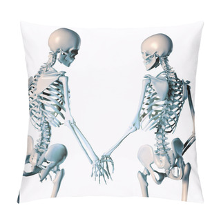 Personality  3d Illustration Of Romantic Skeleton Couples Pillow Covers