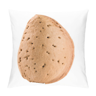 Personality  One Almond Nut Isolated On White Background Close-up Macro Pillow Covers