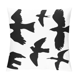 Personality  Vector Set Of Birds Silhouettes Pillow Covers