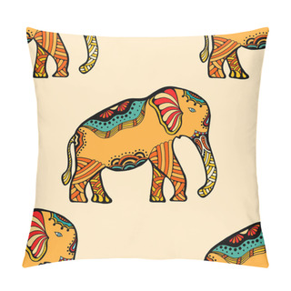 Personality  Stylized Indian Elephant. Pillow Covers