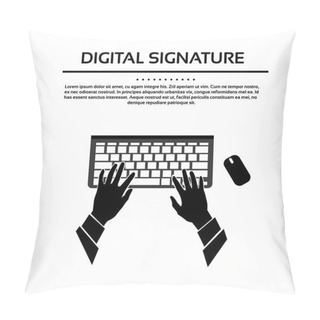 Personality  Keyboard Hand Type Black Pillow Covers