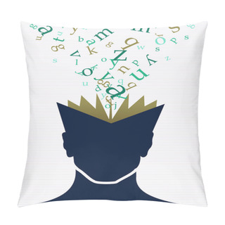 Personality  Human Head Book Words Concept. Pillow Covers