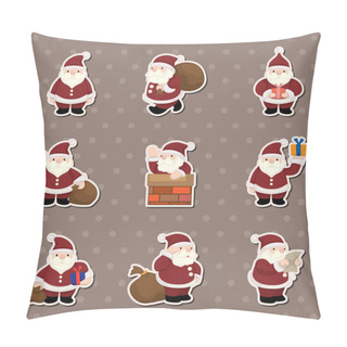 Personality  Cartoon Santa Claus Christmas Stickers Pillow Covers