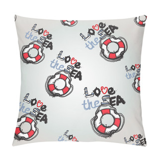 Personality  Love Sea With Lifebuoy And Anchor Pattern Pillow Covers