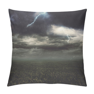 Personality  Lightning Flash Over A Field Pillow Covers