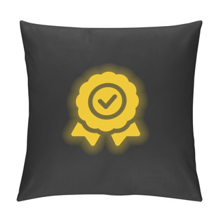 Personality  Badge Yellow Glowing Neon Icon Pillow Covers