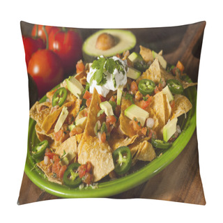 Personality  Homemade Unhealthy Nachos With Cheese And Vegetables Pillow Covers