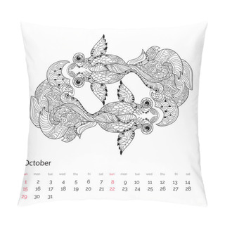Personality  Zen Art Stylized Floral China Fish Doodle Pillow Covers