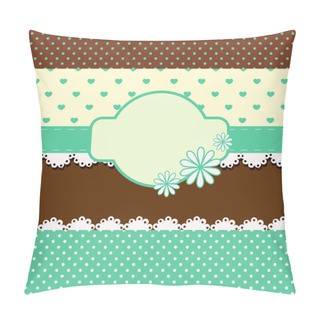 Personality  Vintage Vector Background With Hearts Pillow Covers