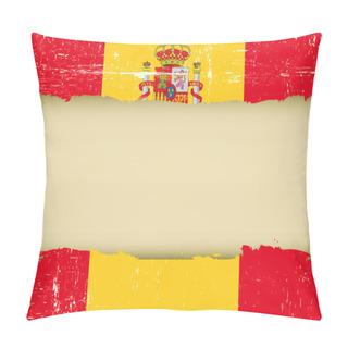 Personality  Spain Scratched Flag Pillow Covers