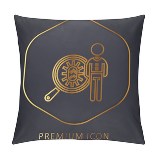 Personality  Bacteria Golden Line Premium Logo Or Icon Pillow Covers
